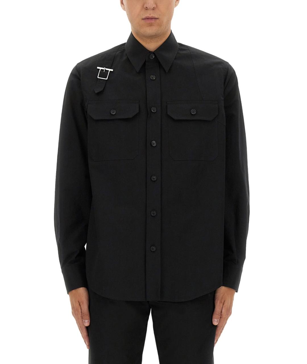 ALEXANDER MCQUEEN Черная хлопковая кэжуал рубашка, фото 2