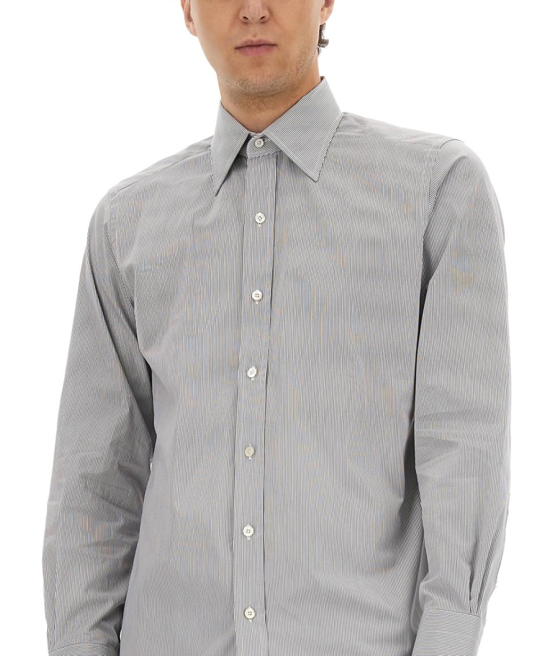 TOM FORD Серая хлопковая кэжуал рубашка, фото 4