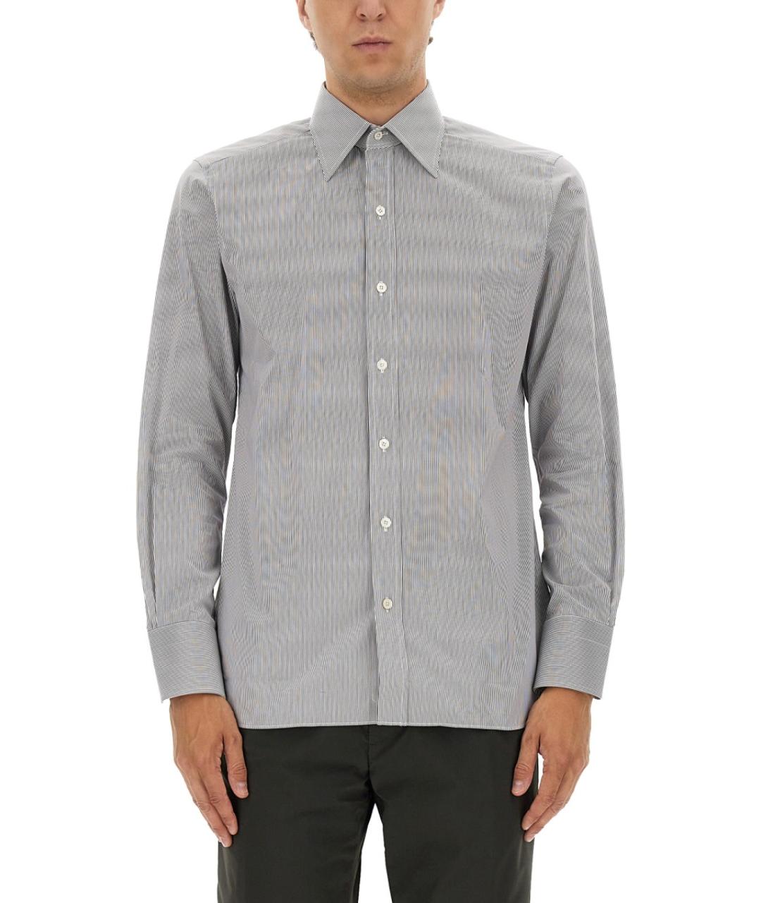 TOM FORD Серая хлопковая кэжуал рубашка, фото 5