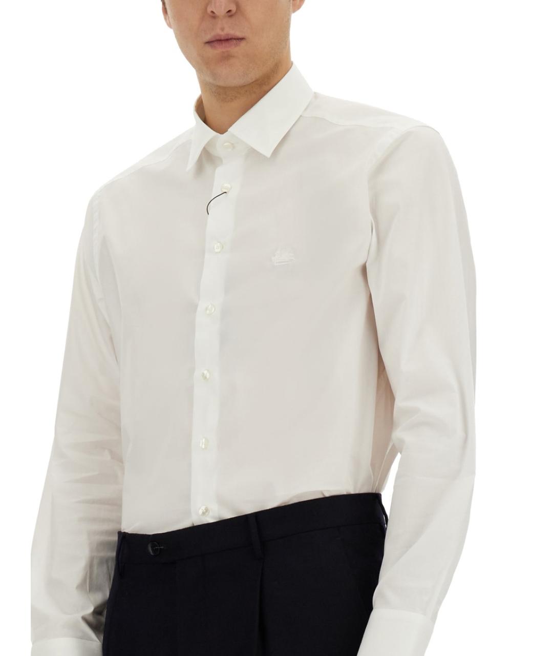 ETRO Белая хлопковая кэжуал рубашка, фото 5