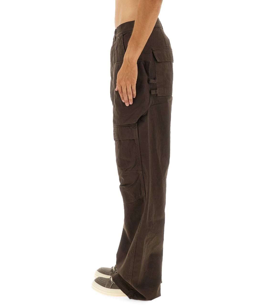 RICK OWENS DRKSHDW Коричневые хлопковые повседневные брюки, фото 5