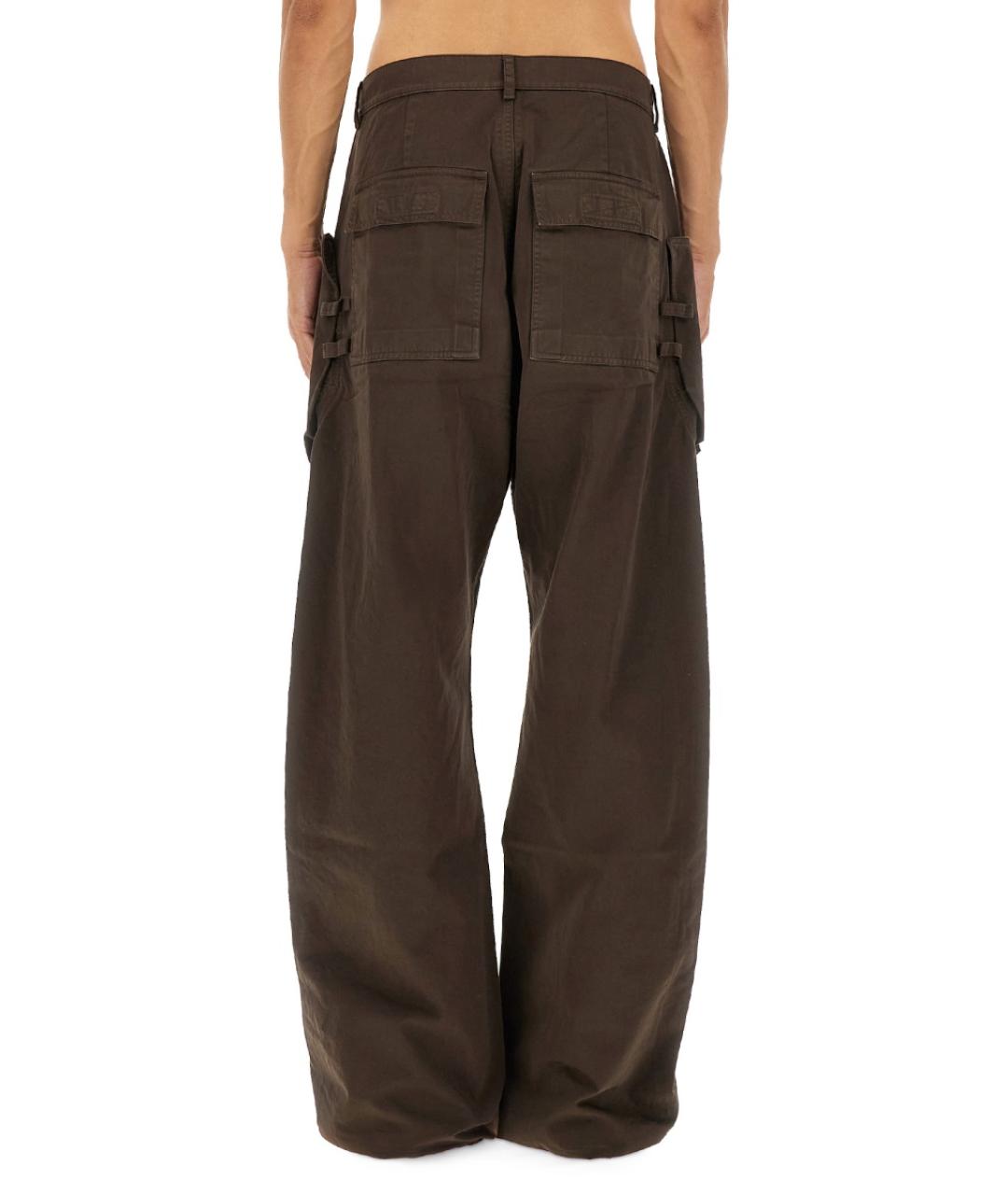 RICK OWENS DRKSHDW Коричневые хлопковые повседневные брюки, фото 4