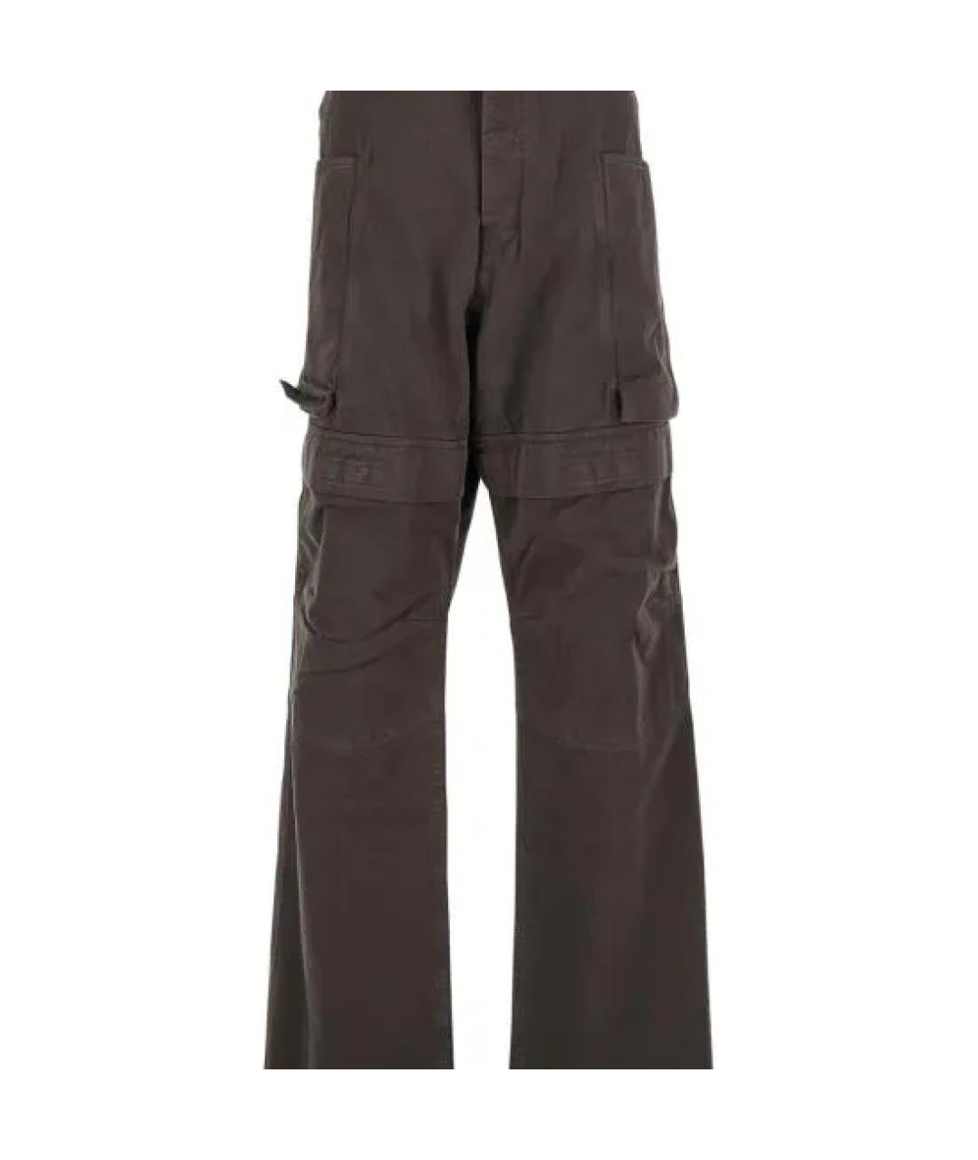 RICK OWENS DRKSHDW Коричневые хлопковые повседневные брюки, фото 1