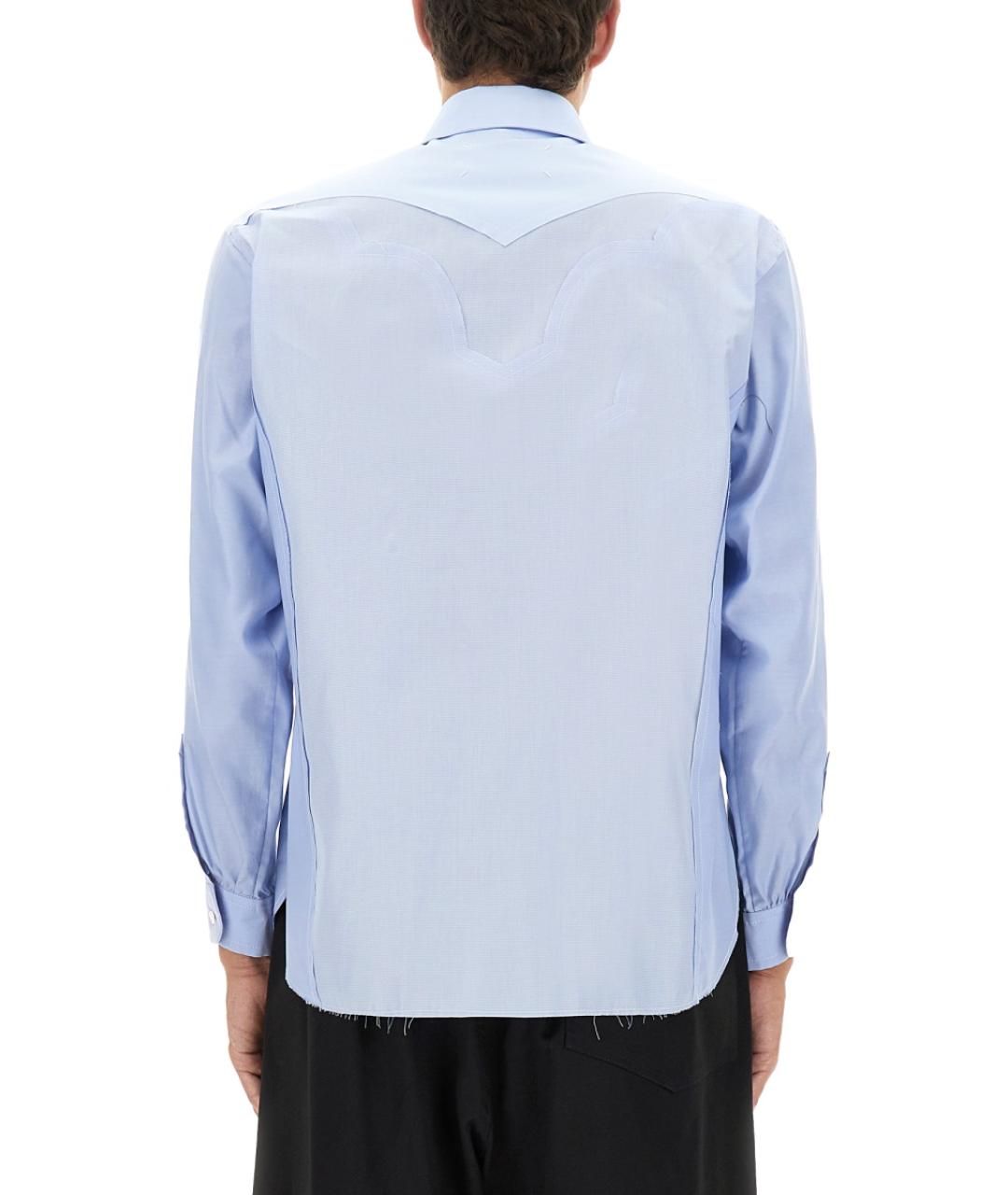 MAISON MARGIELA Голубая хлопковая кэжуал рубашка, фото 4