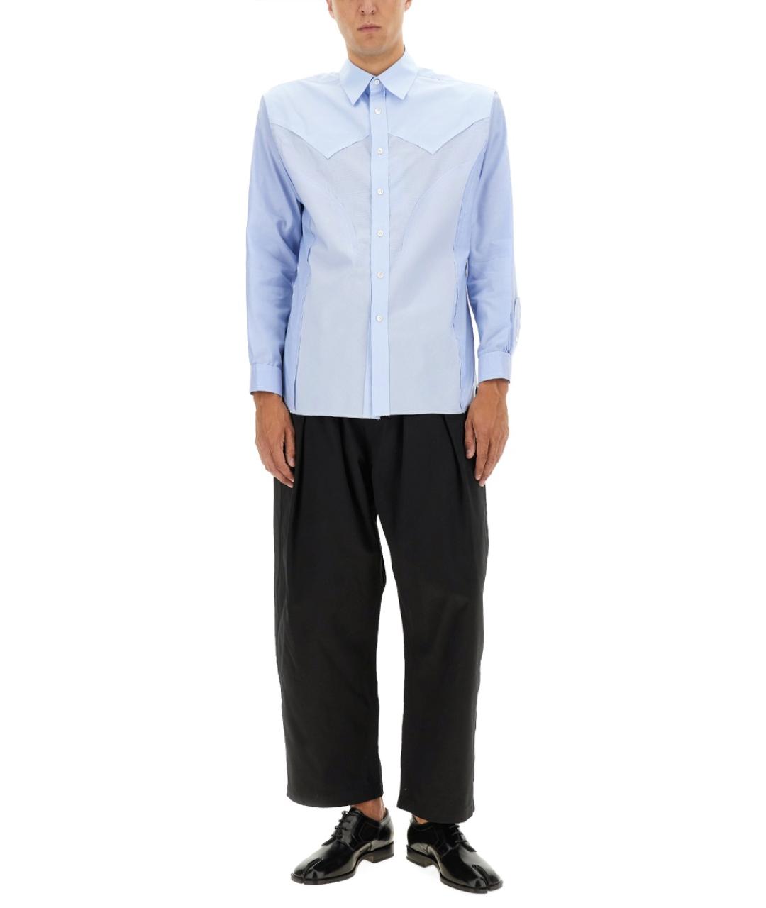 MAISON MARGIELA Голубая хлопковая кэжуал рубашка, фото 3