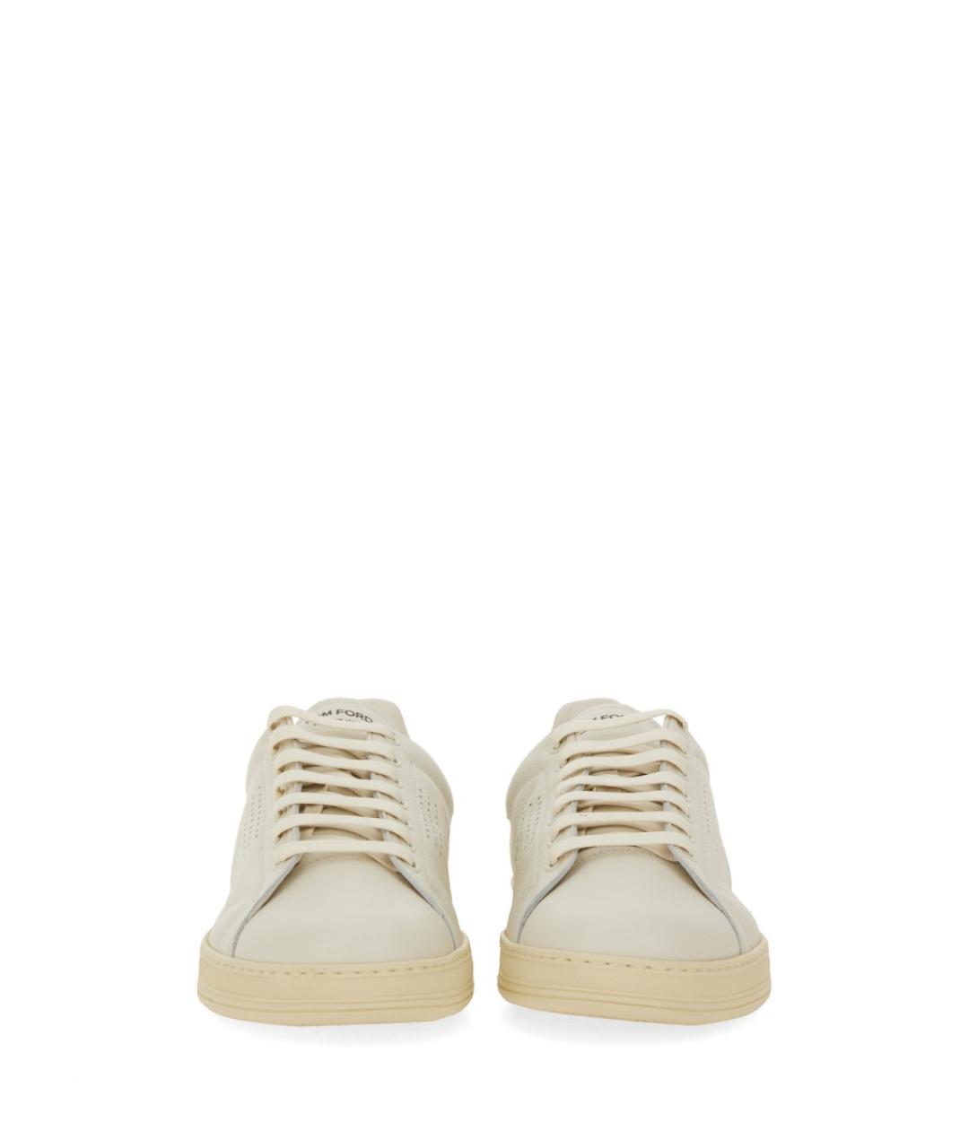 TOM FORD Бежевые кожаные низкие кроссовки / кеды, фото 4