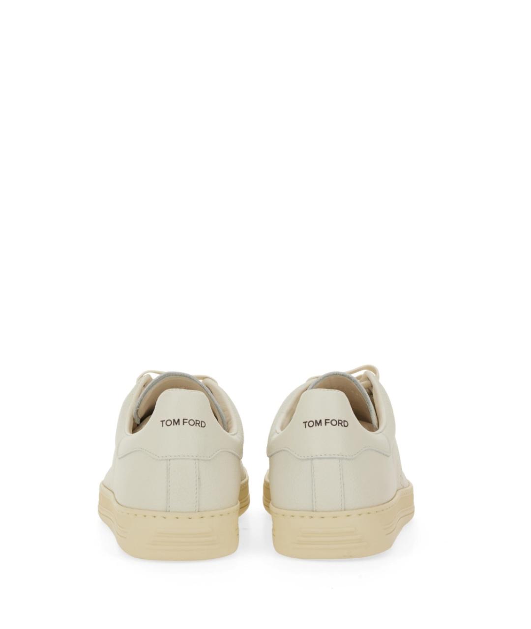 TOM FORD Бежевые кожаные низкие кроссовки / кеды, фото 3