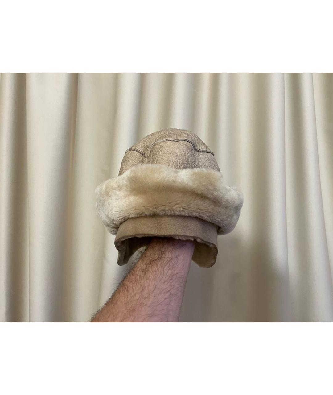 PRADA Бежевая кожаная шапка, фото 3