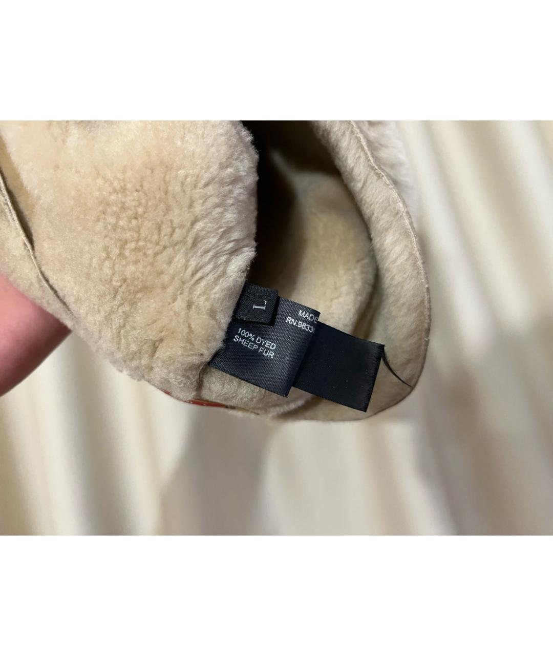 PRADA Бежевая кожаная шапка, фото 7