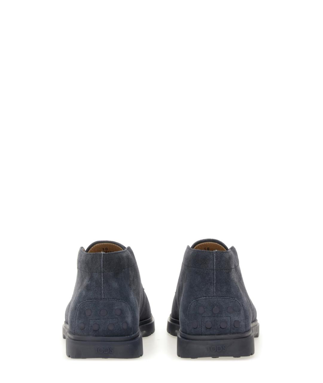 TOD'S Синие кожаные низкие ботинки, фото 3