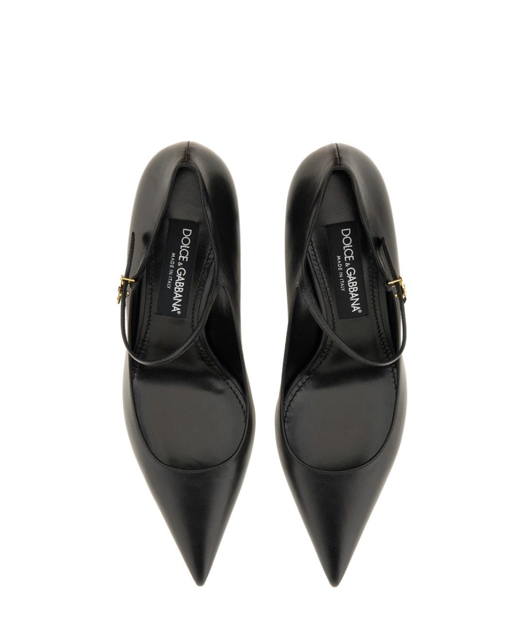 DOLCE&GABBANA Черные кожаные туфли, фото 6