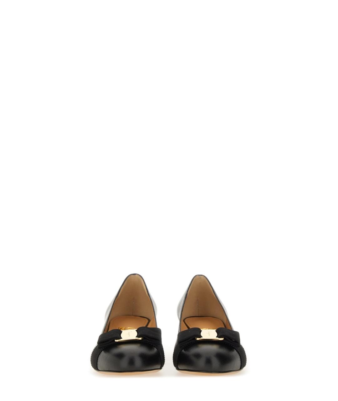 FERRAGAMO Черные кожаные туфли, фото 4