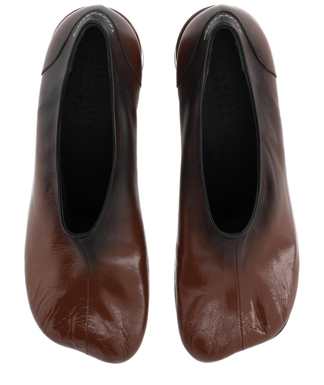 MM6 MAISON MARGIELA Коричневые кожаные туфли, фото 5