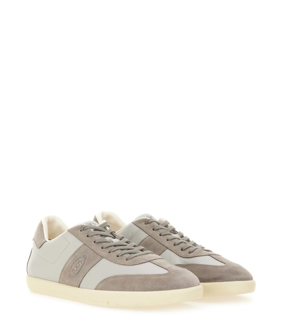 TOD'S Бежевые кожаные низкие кроссовки / кеды, фото 2