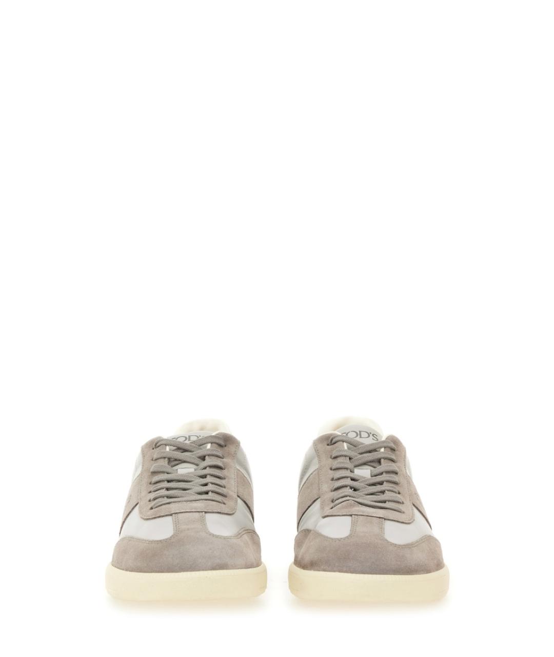 TOD'S Бежевые кожаные низкие кроссовки / кеды, фото 4