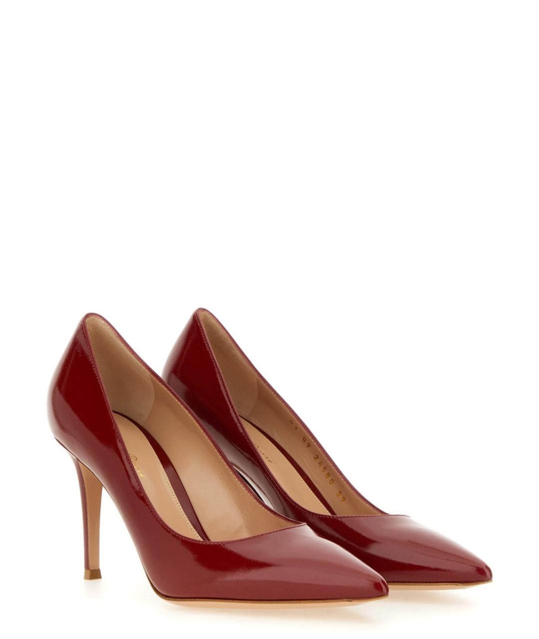 GIANVITO ROSSI Красные кожаные туфли, фото 2