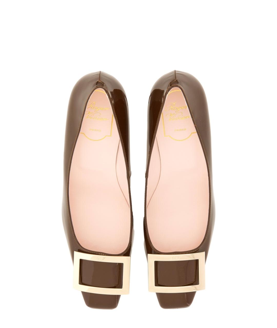 ROGER VIVIER Коричневые кожаные туфли, фото 5