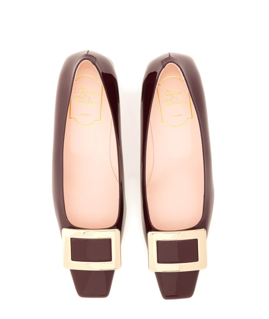 ROGER VIVIER Бордовые кожаные туфли, фото 5