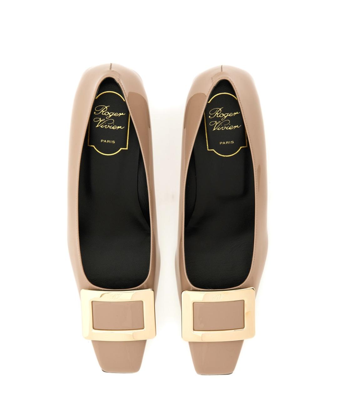 ROGER VIVIER Бежевые кожаные туфли, фото 5