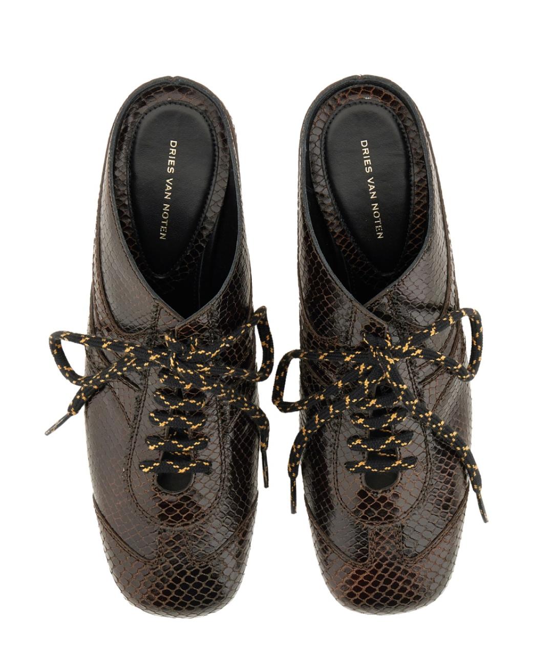 DRIES VAN NOTEN Коричневые кожаные туфли, фото 5