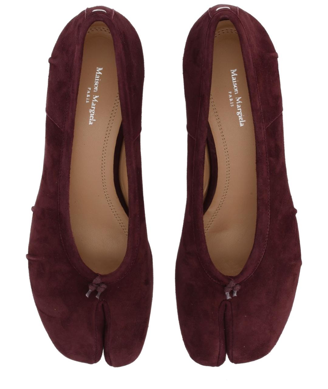 MAISON MARGIELA Бордовые кожаные туфли, фото 5