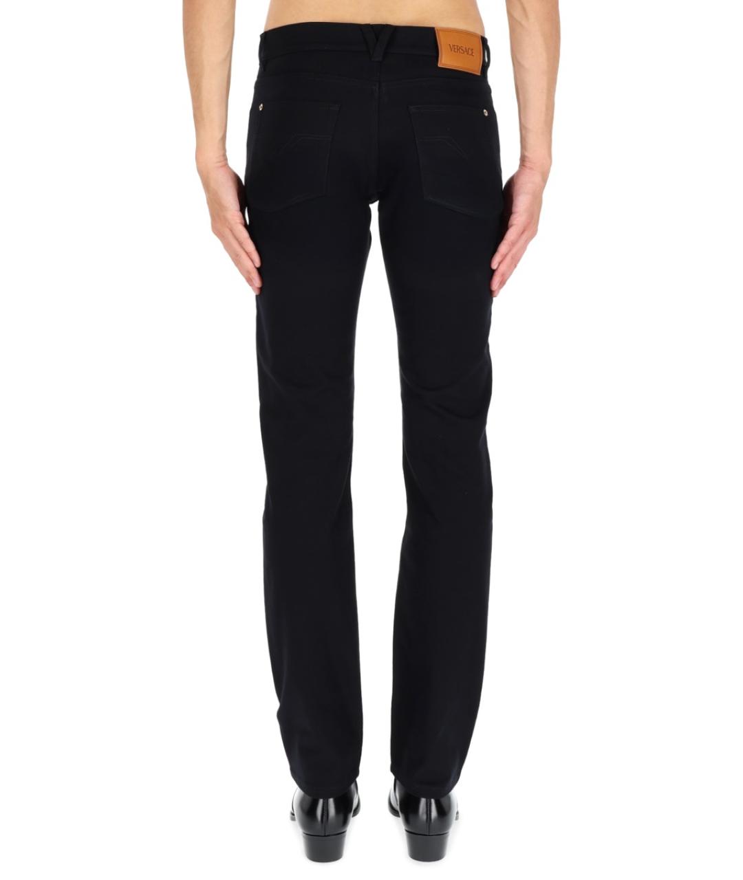 VERSACE Черные хлопко-эластановые джинсы скинни, фото 5