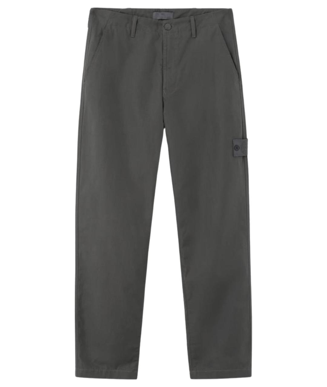 STONE ISLAND Серые хлопковые повседневные брюки, фото 1