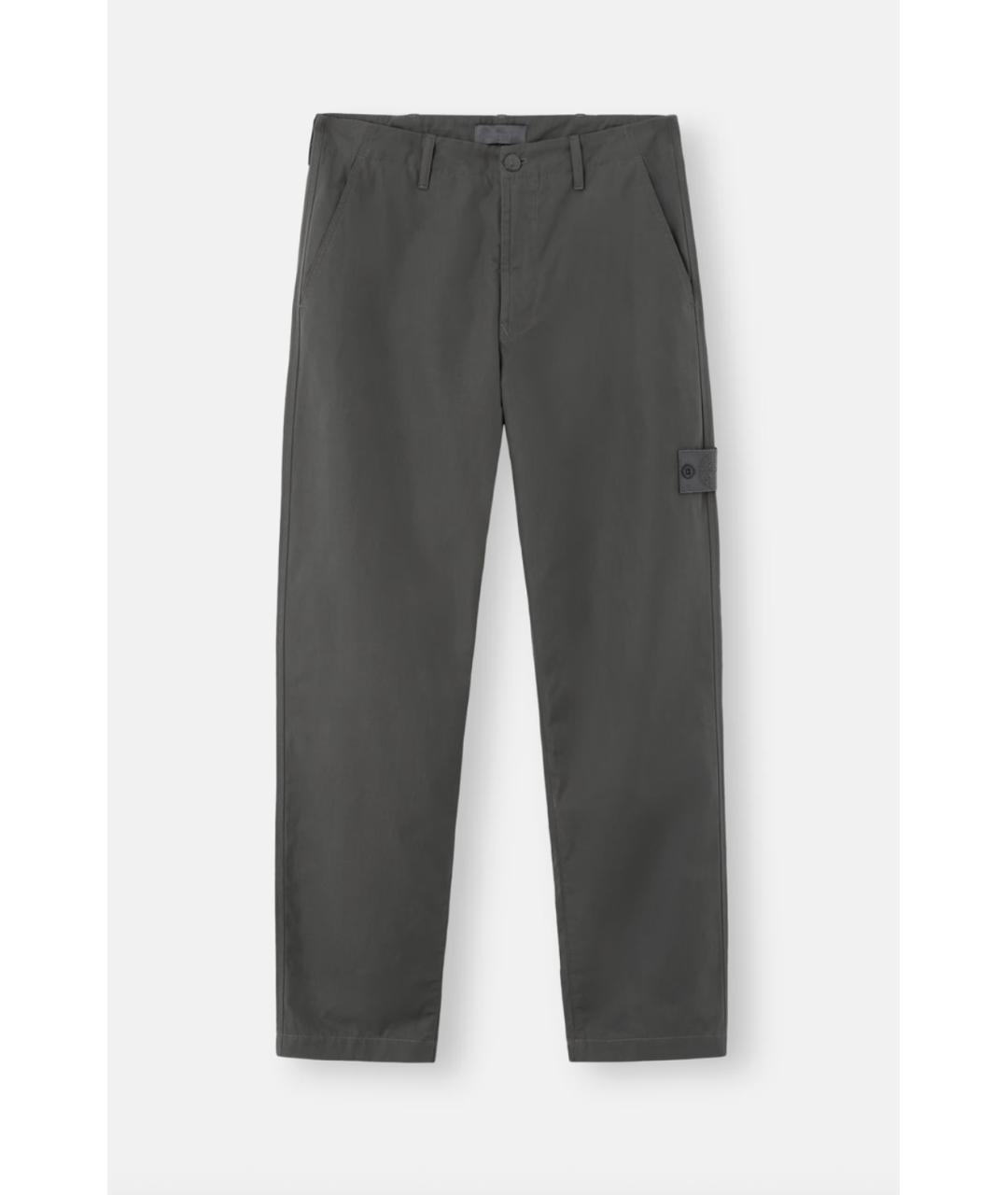 STONE ISLAND Серые хлопковые повседневные брюки, фото 6