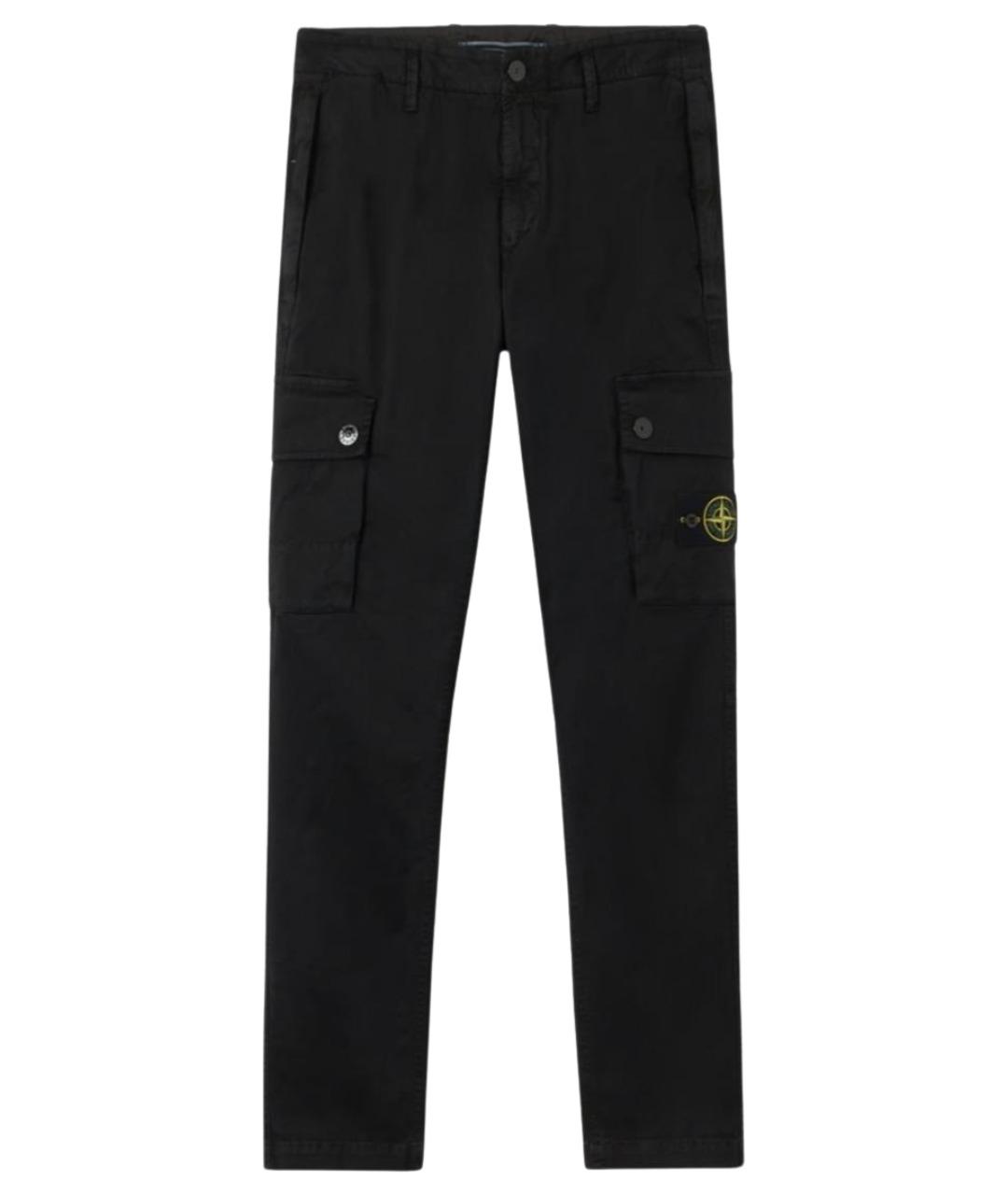 STONE ISLAND Черные хлопковые повседневные брюки, фото 1