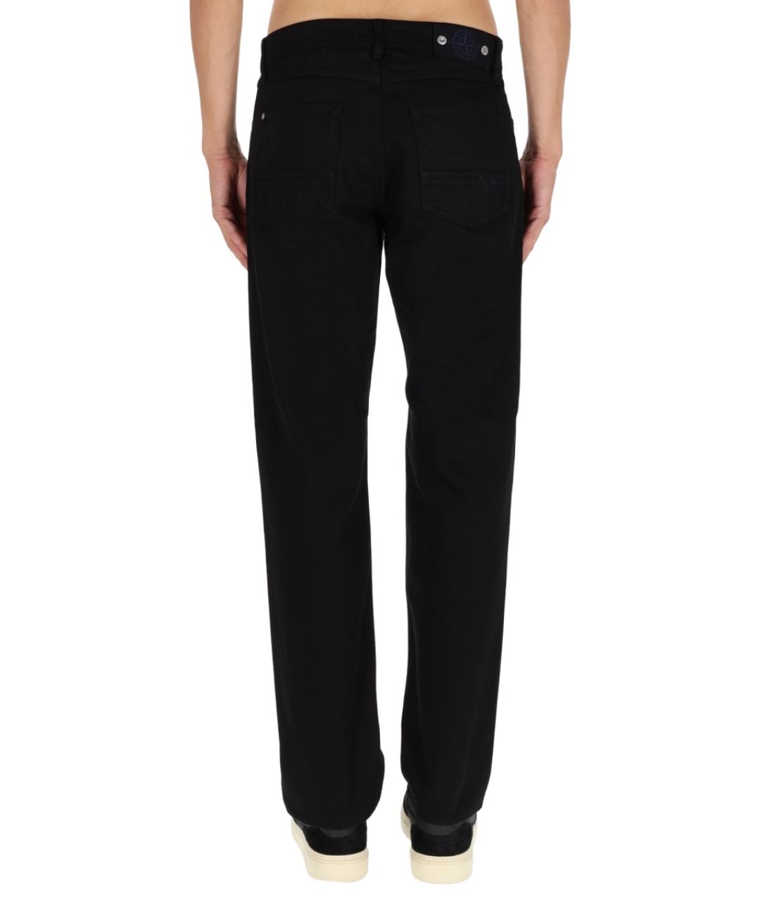 STONE ISLAND Черные хлопковые повседневные брюки, фото 5