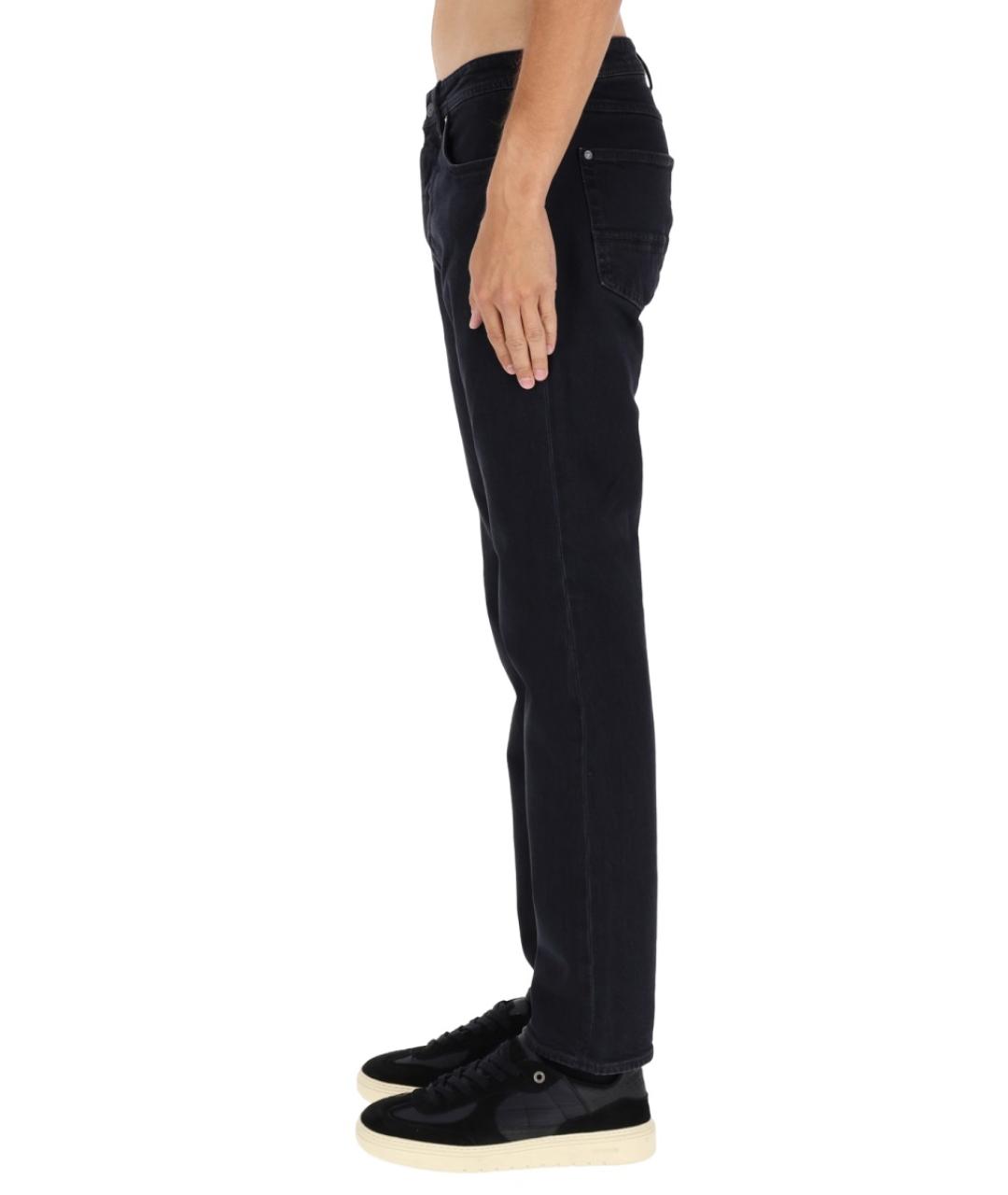 STONE ISLAND Черные хлопко-эластановые повседневные брюки, фото 4