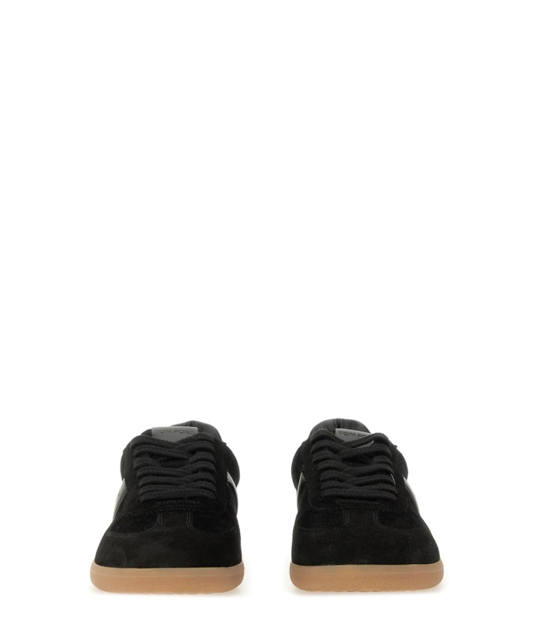 TOM FORD Черные кожаные низкие кроссовки / кеды, фото 4