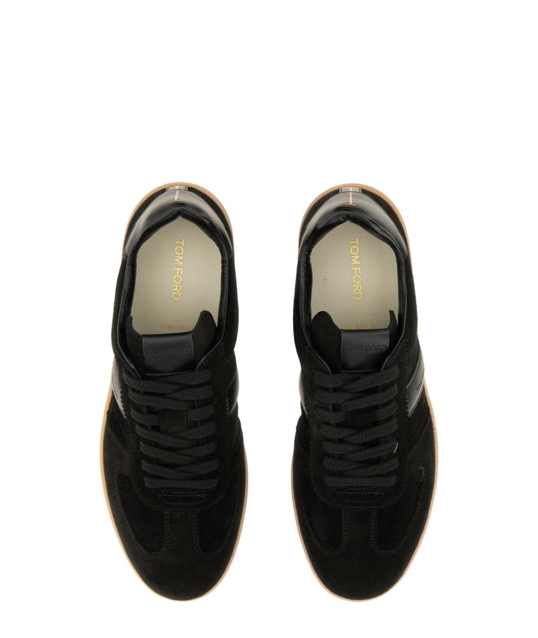 TOM FORD Черные кожаные низкие кроссовки / кеды, фото 6