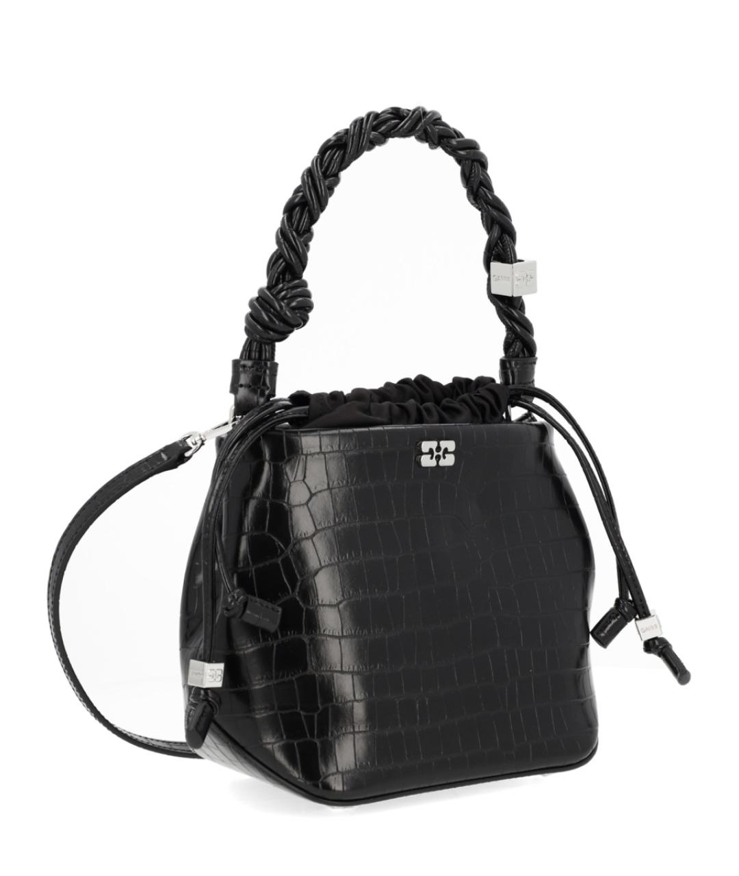 GANNI Черная сумка с короткими ручками, фото 2