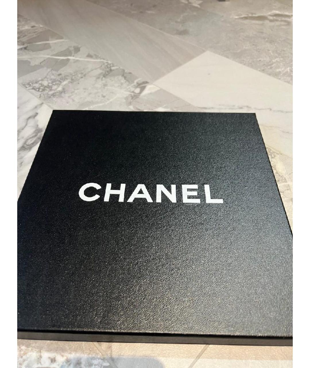 CHANEL Черный шелковый платок, фото 5