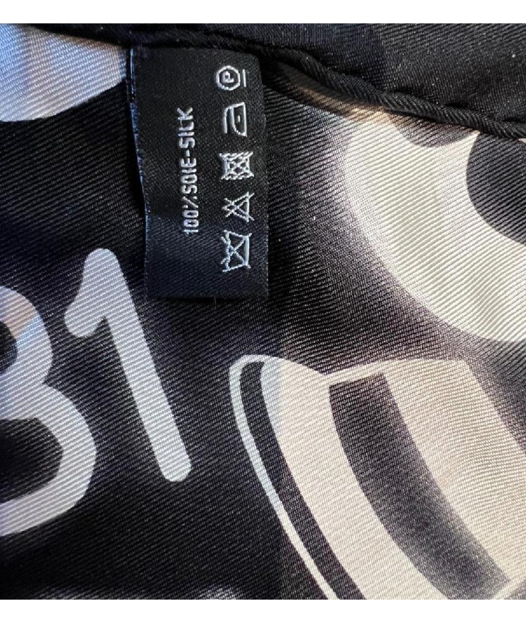 CHANEL Черный шелковый платок, фото 3