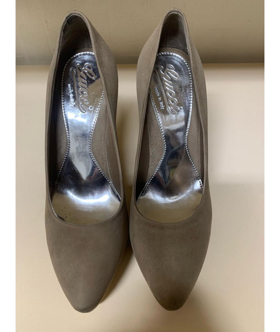 GUCCI Бежевые нубуковые туфли, фото 2