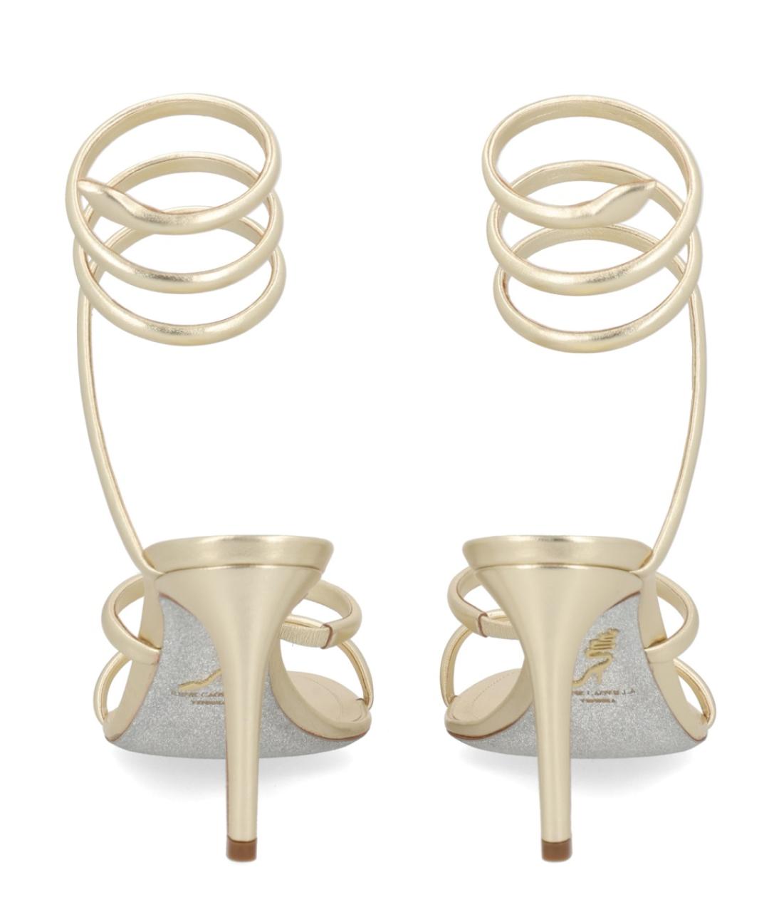 RENE CAOVILLA Золотые кожаные туфли, фото 4