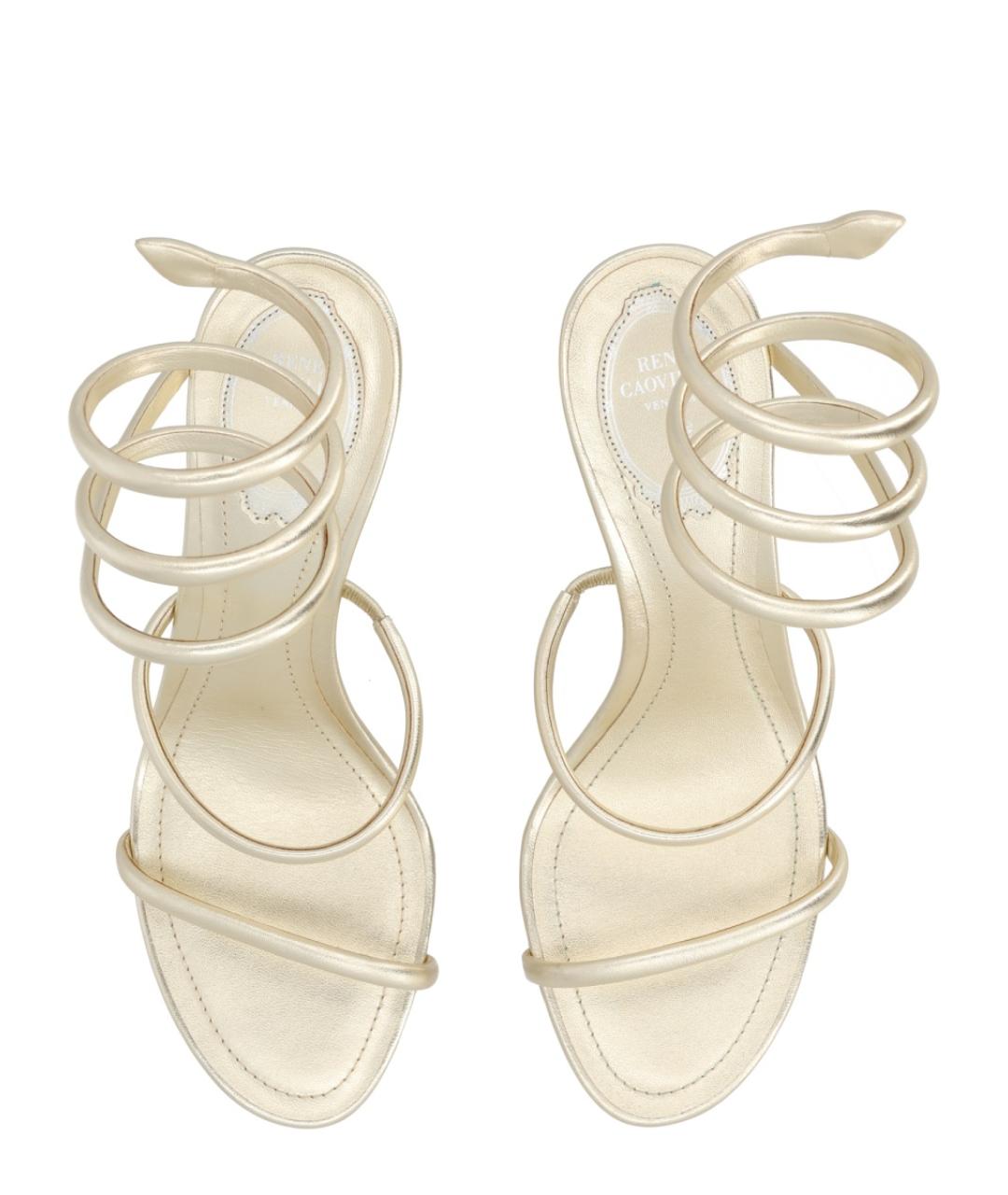 RENE CAOVILLA Золотые кожаные туфли, фото 5