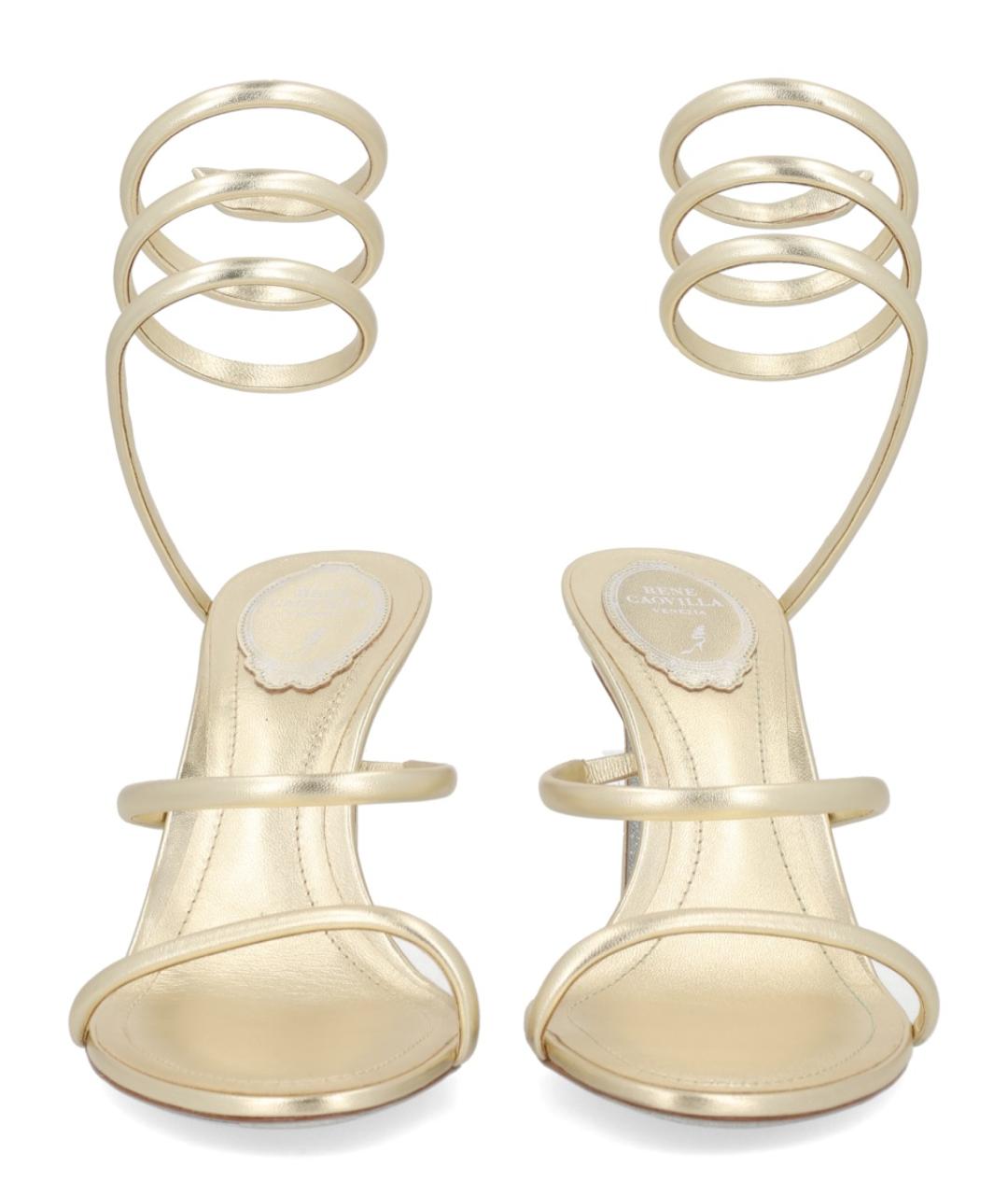 RENE CAOVILLA Золотые кожаные туфли, фото 3