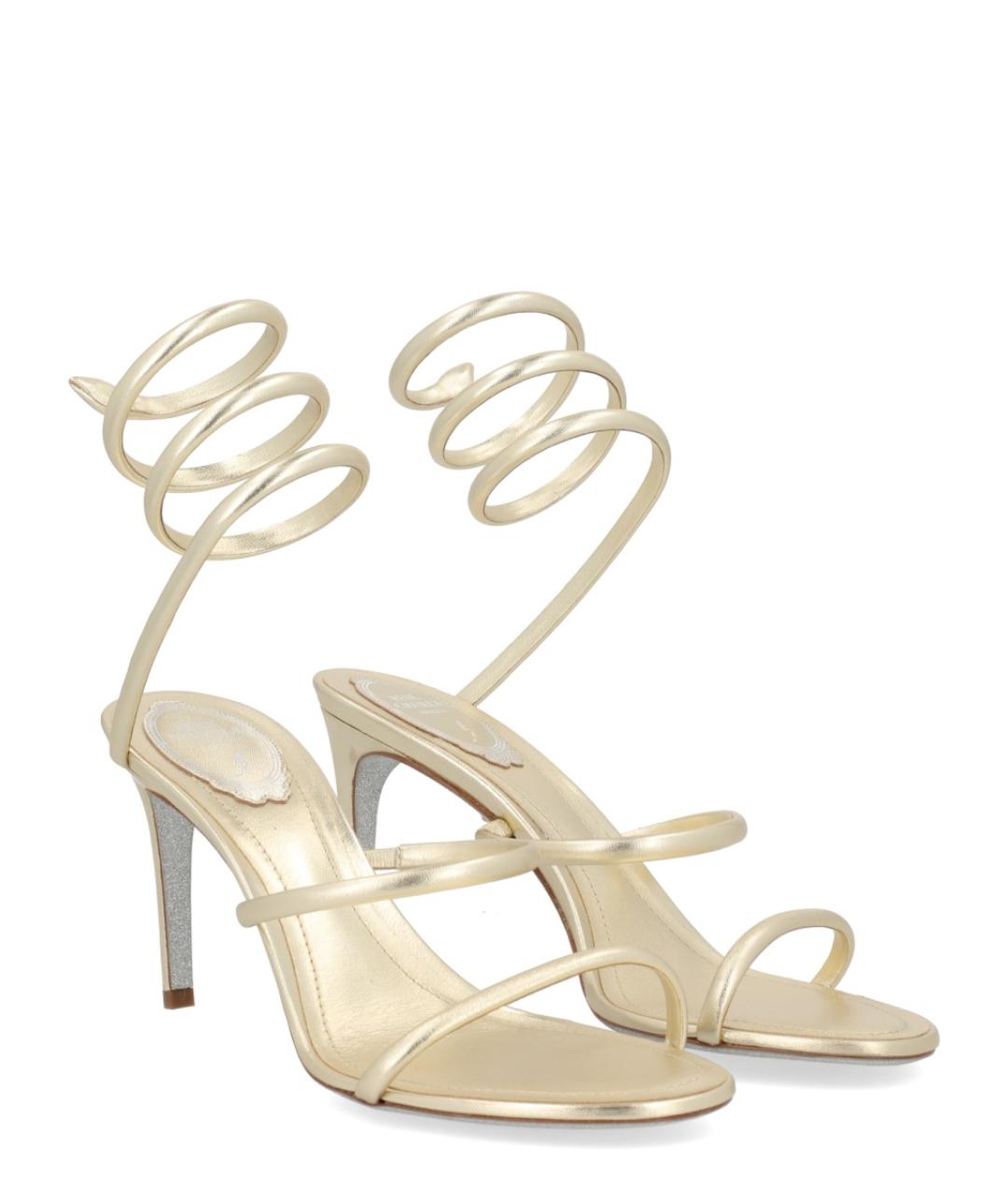 RENE CAOVILLA Золотые кожаные туфли, фото 2