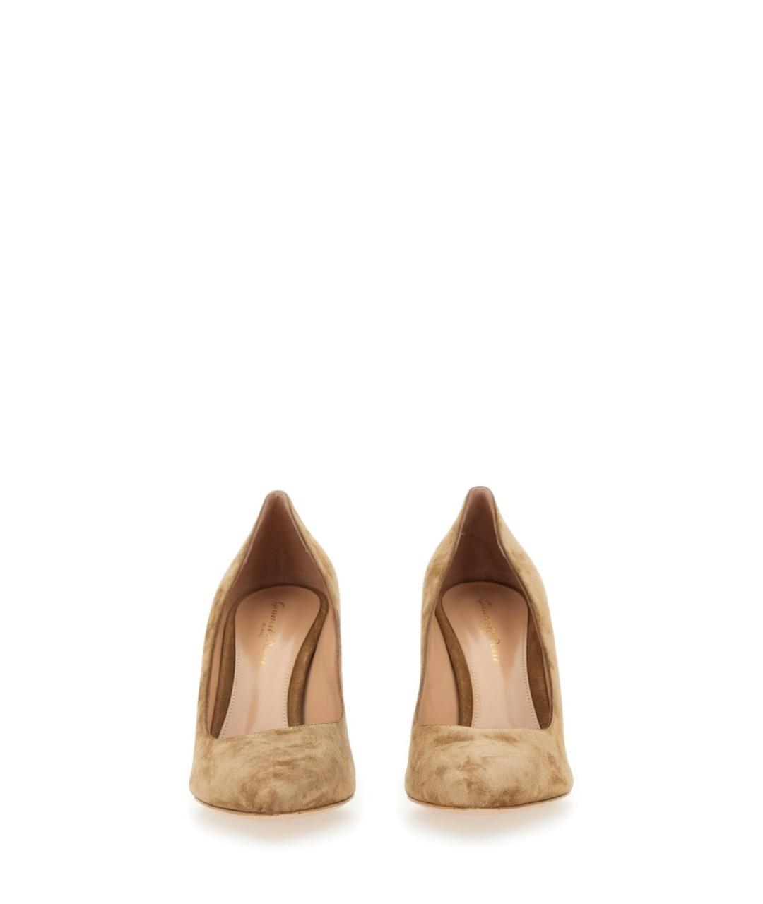 GIANVITO ROSSI Бежевые кожаные туфли, фото 4