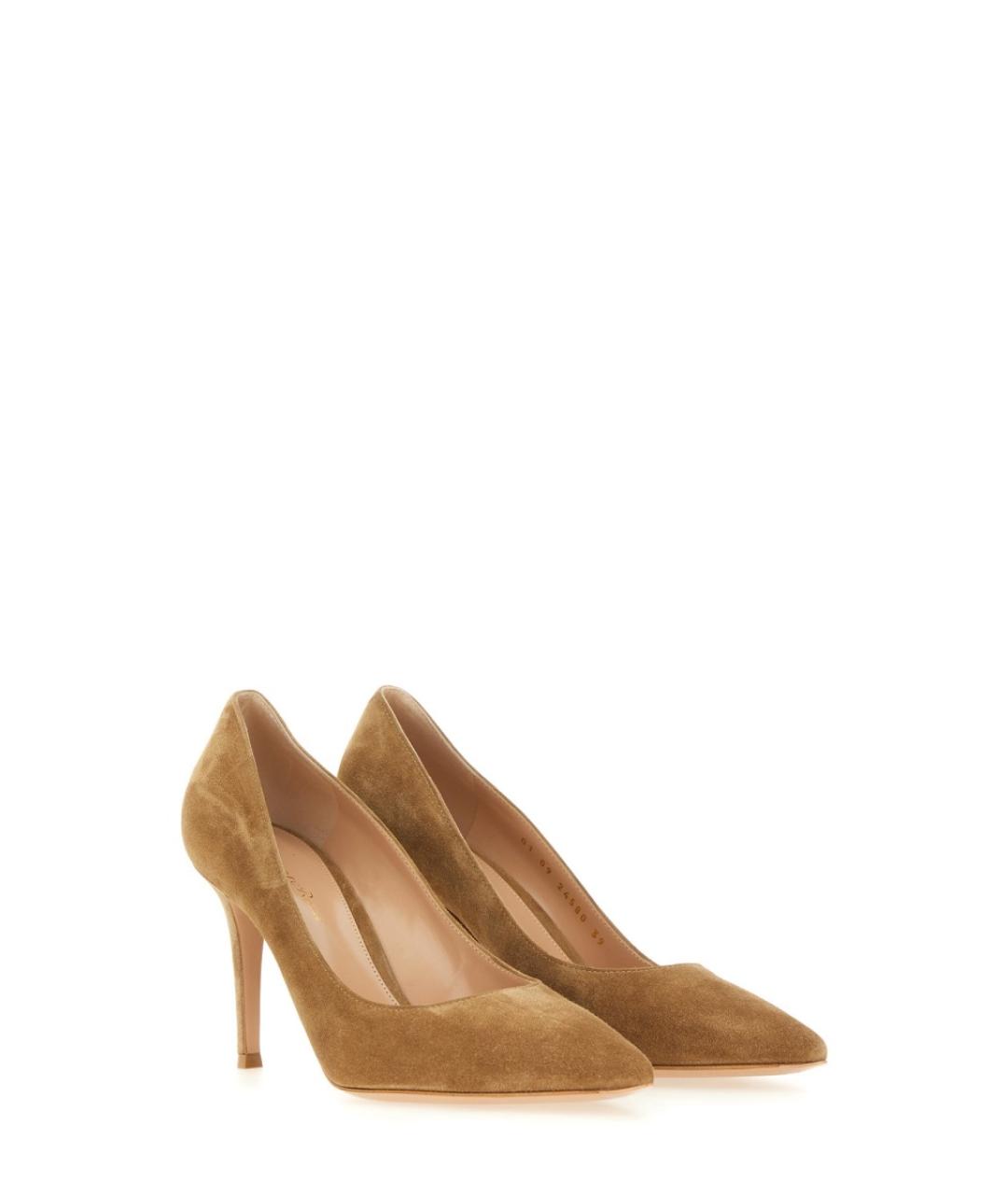 GIANVITO ROSSI Бежевые кожаные туфли, фото 2