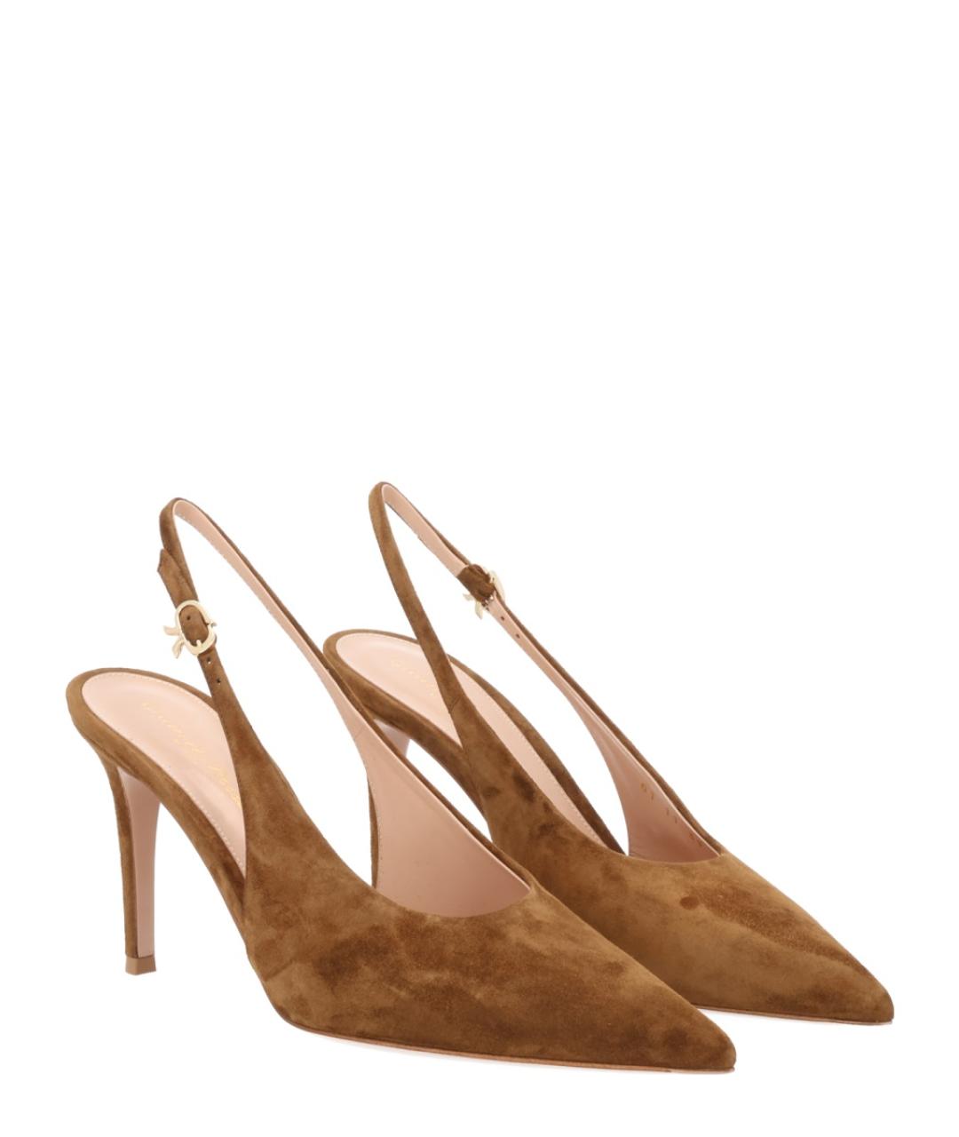 GIANVITO ROSSI Коричневые замшевые туфли, фото 2