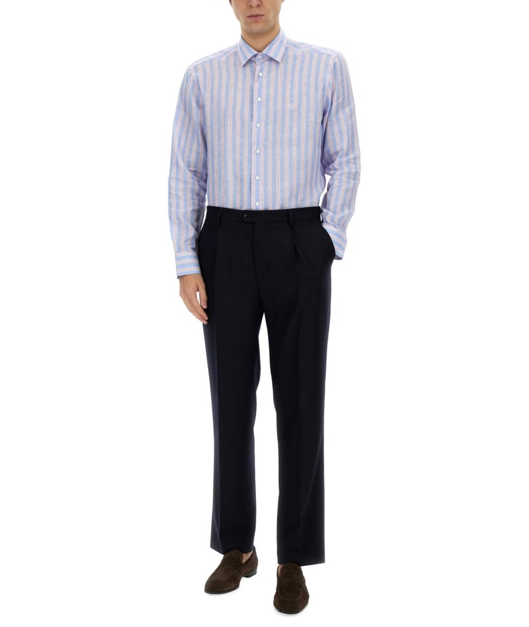 ETRO Голубая льняная кэжуал рубашка, фото 3