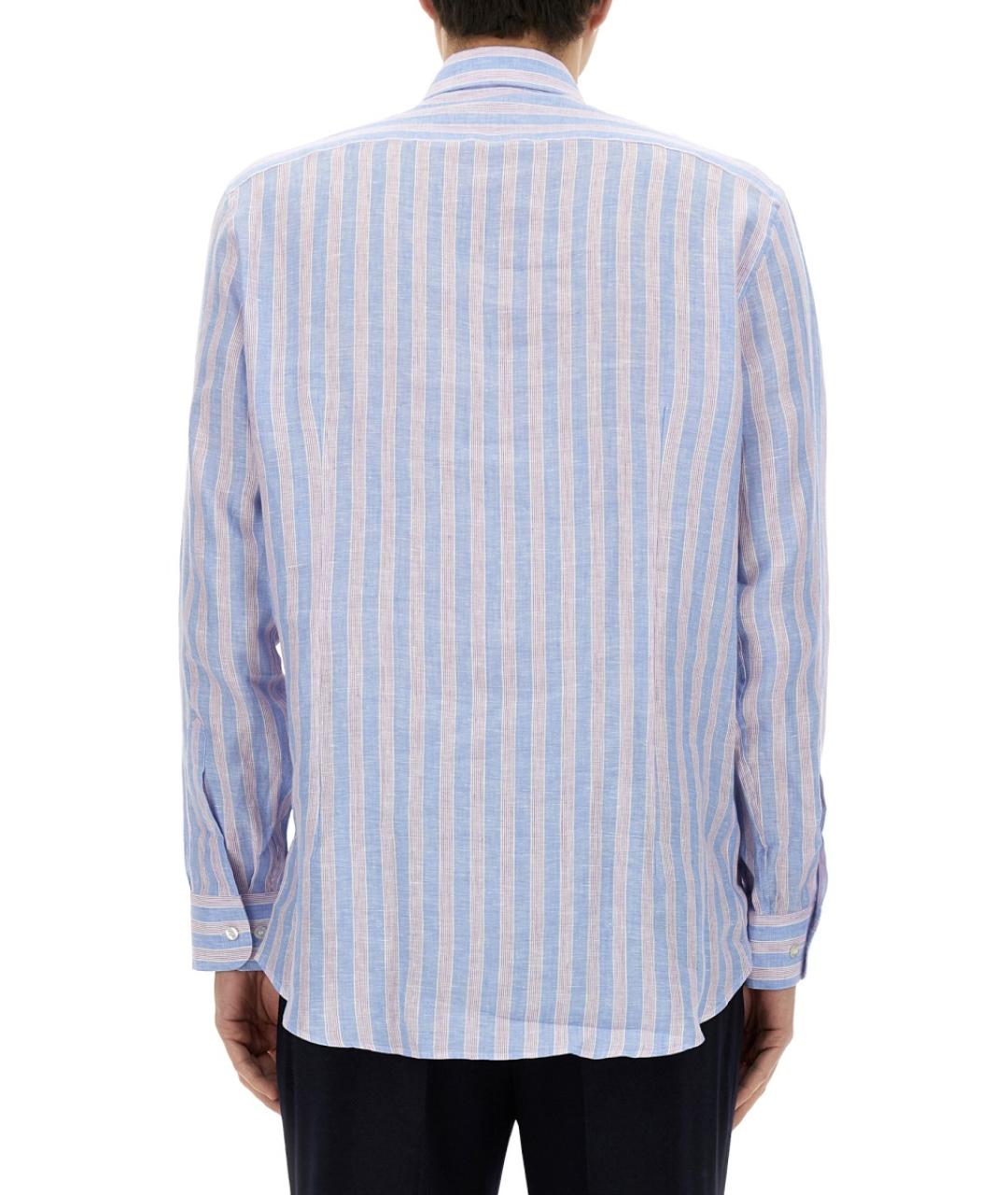 ETRO Голубая льняная кэжуал рубашка, фото 4