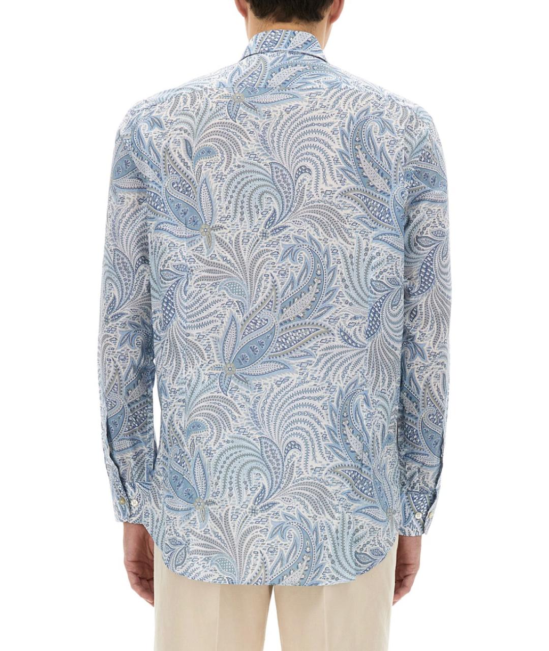 ETRO Голубая хлопковая кэжуал рубашка, фото 4