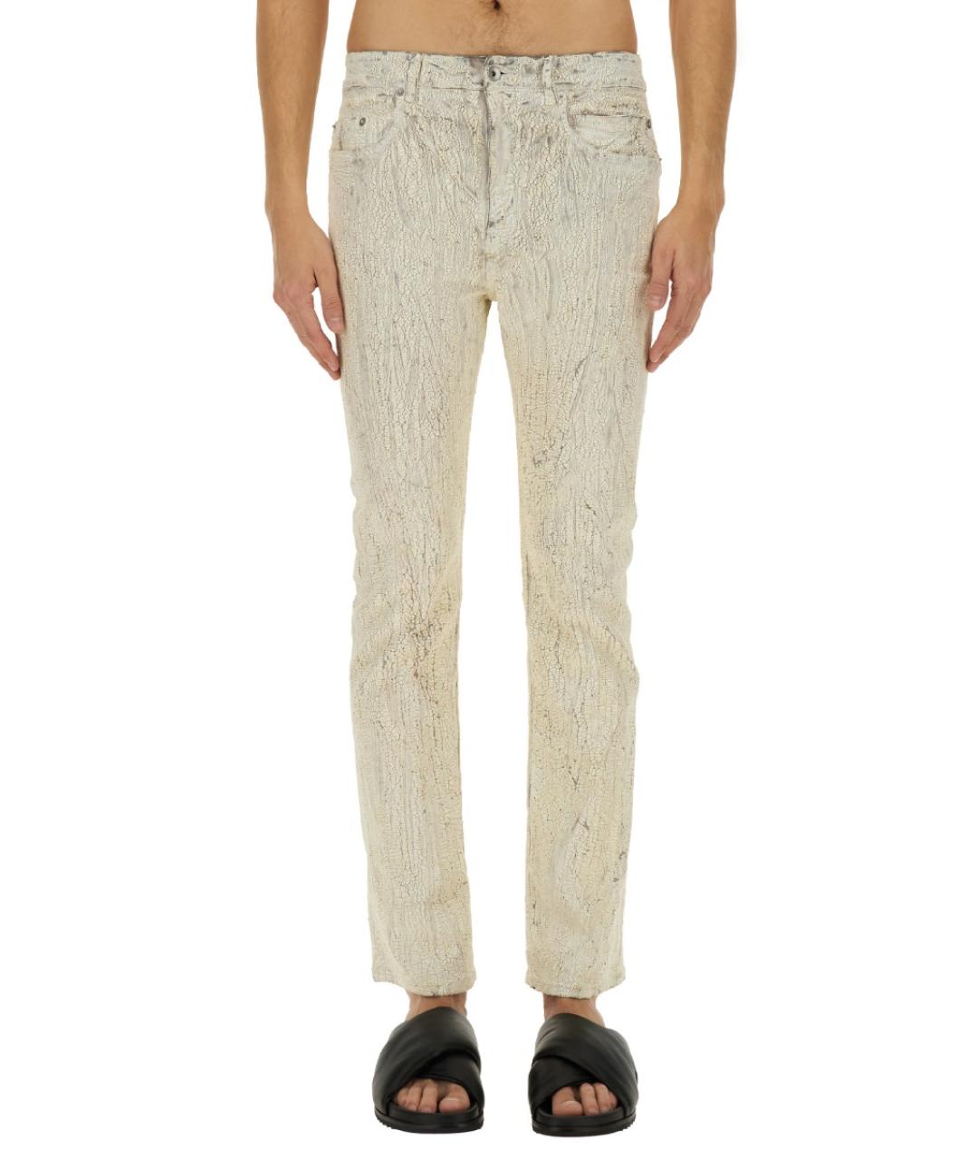 RICK OWENS Белые хлопковые повседневные брюки, фото 2