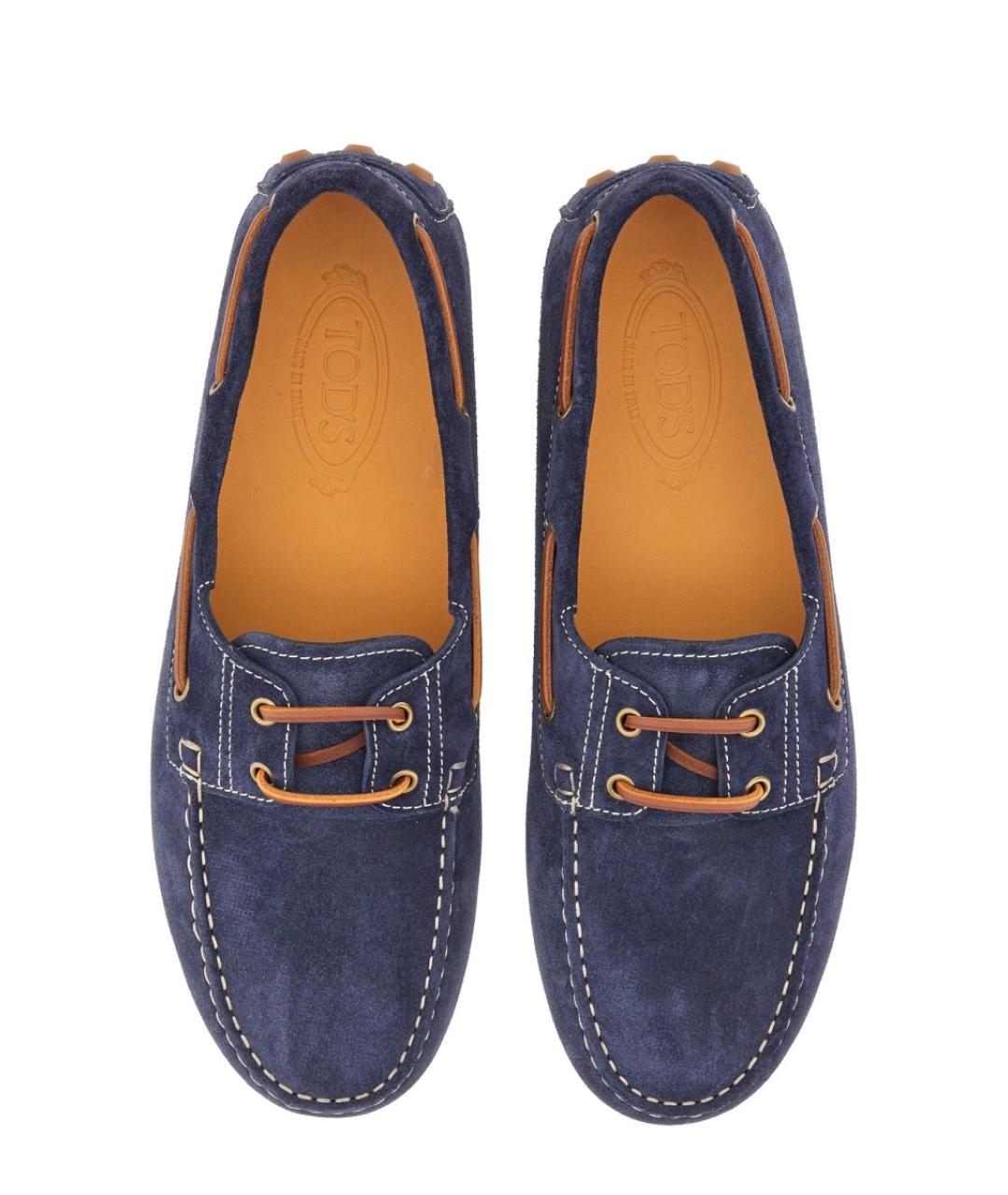 TOD'S Синие кожаные лоферы, фото 6