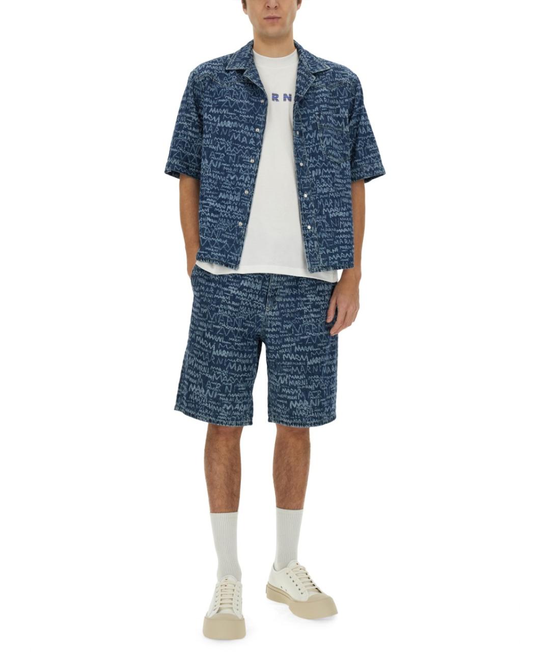 MARNI Синие хлопковые шорты, фото 3